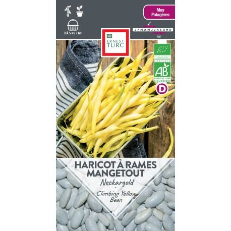 HARICOT À RAMES BEURRE Neckargold - Graines BIO | Ernest Turc | Graines et Bio