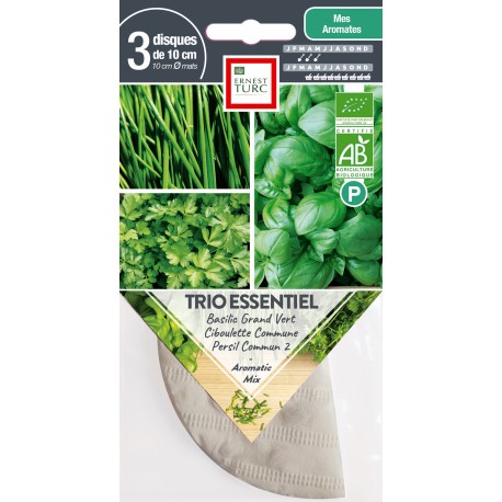 TRIO AROMATES ESSENTIEL PRÉSEMÉ - Graines BIO | Ernest Turc | Graines et Bio
