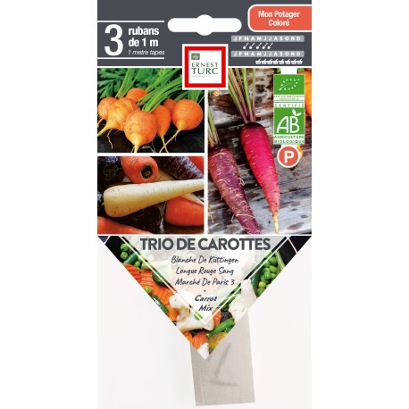 TRIO DE CAROTTES PRÉSEMÉ - Graines BIO | Ernest Turc | Graines et Bio TRIO DE CAROTTES PRÉSEMÉ - Graines BIO | Ernest Turc | Graines et Bio