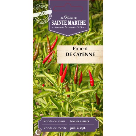 PIMENT de CAYENNE - Graines BIO | Ferme de Sainte Marthe | Graines et Bio